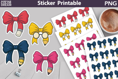 Bow Pencil Sticker | Back To School Sticker Product Image 1