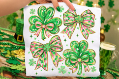 Coquette Bow St Patrick's Day PNG, Shamrock PNG, Lucky PNG Product Image 2