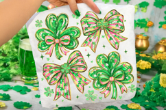 Coquette Bow St Patrick's Day PNG, Shamrock PNG, Lucky PNG Product Image 1
