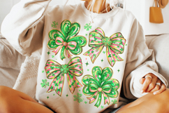 Coquette Bow St Patrick's Day PNG, Shamrock PNG, Lucky PNG Product Image 4