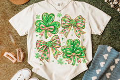 Coquette Bow St Patrick's Day PNG, Shamrock PNG, Lucky PNG Product Image 5