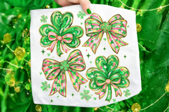 Coquette Bow St Patrick's Day PNG, Shamrock PNG, Lucky PNG Product Image 6