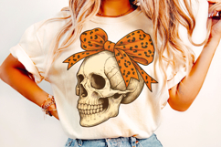 Halloween Coquette Bow PNG, Halloween Skull PNG, Spooky PNG Product Image 2