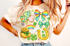 Shamrock PNG, Coquette Bow St Patrick's Day PNG, Lucky PNG Product Image 4