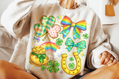 Shamrock PNG, Coquette Bow St Patrick's Day PNG, Lucky PNG Product Image 5