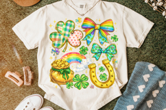 Shamrock PNG, Coquette Bow St Patrick's Day PNG, Lucky PNG Product Image 6