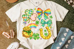 Shamrock PNG, Coquette Bow St Patrick's Day PNG, Lucky PNG Product Image 6