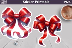 Red Bow Heart Sticker | Valentine&#039;s Day Sticker Product Image 1