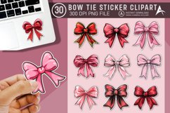 Bow Sticker Clipart Bundle Product Image 1