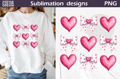 Pink Bow Valentine Sublimation | Coquette Bow Sublimation Product Image 1
