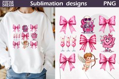 Pink Bow Valentine Sublimation | Valentine Characters Product Image 1