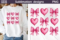 Pink Bow Valentine Sublimation | Valentines Day Sublimation Product Image 1