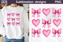 Pink Bow Valentine Sublimation | Valentines Day Sublimation Product Image 1