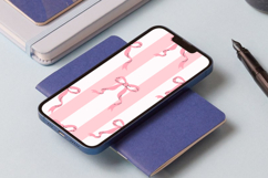 Aesthetic Cute Pink Bow Phone Wallpaper Product Image 3