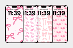 Aesthetic Cute Pink Bow Phone Wallpaper Product Image 5