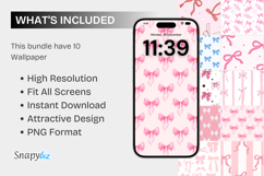 Aesthetic Cute Pink Bow Phone Wallpaper Product Image 7