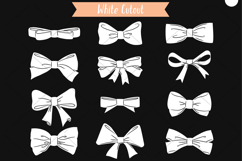 White Hand Drawn Bows | Bow Tie illustration, Ribbon Fashion Product Image 3