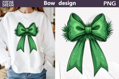 Green Bow Clipart | Christmas Bow Sublimation Product Image 1