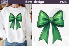 Green Bow Clipart | Christmas Bow Sublimation Product Image 1