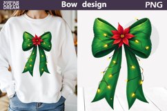 Green Bow Clipart | Christmas Bow Sublimation Product Image 1