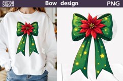 Green Bow Clipart | Christmas Bow Sublimation Product Image 1