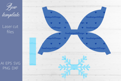 Christmas snowflake bow svg, 3d wihter decoration laser Product Image 2