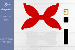 Christmas bow svg, Laser cut decoration, Hair bow template Product Image 2