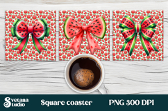 Fruit bow square coaster |Summer bow coaster PNG Product Image 1