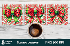 Fruit bow square coaster |Summer bow coaster PNG Product Image 1
