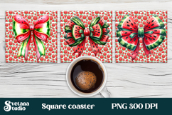 Fruit bow square coaster |Summer bow coaster PNG Product Image 1