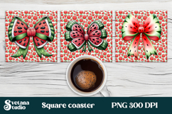Fruit bow square coaster |Summer bow coaster PNG Product Image 1