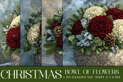 Christmas Background, Christmas Red Flowers Backgrounds, s1 Product Image 1