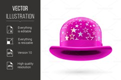 Magenta starred bowler hat Product Image 1
