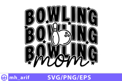 Bowling mom t shirt design unique graphic for apparel Product Image 1