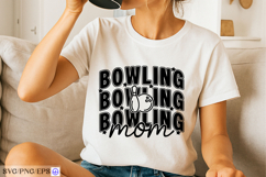 Bowling mom t shirt design unique graphic for apparel Product Image 2
