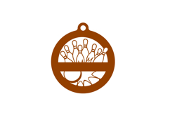 Bowling Ornament Laser Cut File Template Product Image 2
