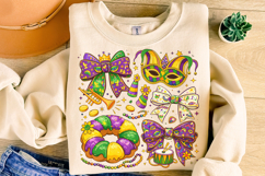 Mardi Gras Coquette Bow PNG, Fleur De Lis PNG, King Cake PNG Product Image 4