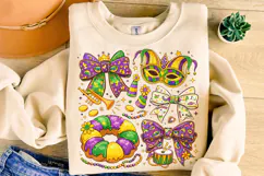 Mardi Gras Coquette Bow PNG, Fleur De Lis PNG, King Cake PNG Product Image 4