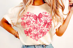 Heart Valentine Coquette Bow PNG, Valentine's Day PNG, Xoxo Product Image 1