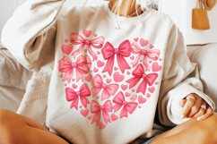 Heart Valentine Coquette Bow PNG, Valentine's Day PNG, Xoxo Product Image 2