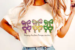 Mardi Gras Coquette Bow PNG, Laissez Les Bon Temps Rouler Product Image 1