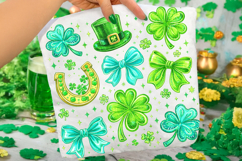 Coquette Bow St Patrick's Day PNG, Shamrock PNG, Lucky PNG Product Image 3