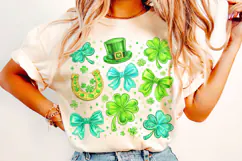 Coquette Bow St Patrick's Day PNG, Shamrock PNG, Lucky PNG Product Image 4