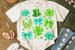 Coquette Bow St Patrick's Day PNG, Shamrock PNG, Lucky PNG Product Image 6