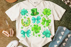 Coquette Bow St Patrick's Day PNG, Shamrock PNG, Lucky PNG Product Image 6