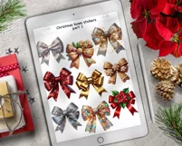 Coquette Christmas Bow Stickers | Pre-cropped PNG Stickers Product Image 2