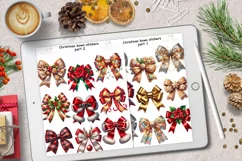 Coquette Christmas Bow Stickers | Pre-cropped PNG Stickers Product Image 1