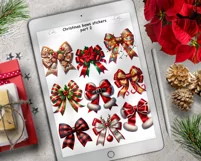 Coquette Christmas Bow Stickers | Pre-cropped PNG Stickers Product Image 3