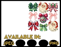 Santa png JPEG Sublimation bows Christmas group candy cane Product Image 2