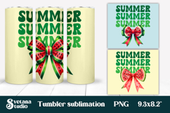Watermelon bow tumbler wrap | Summer tumbler sublimation Product Image 1